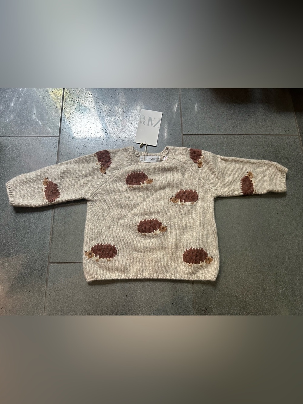 Zara New 6/9 Months Hedgehog Knit Jumper Sweater